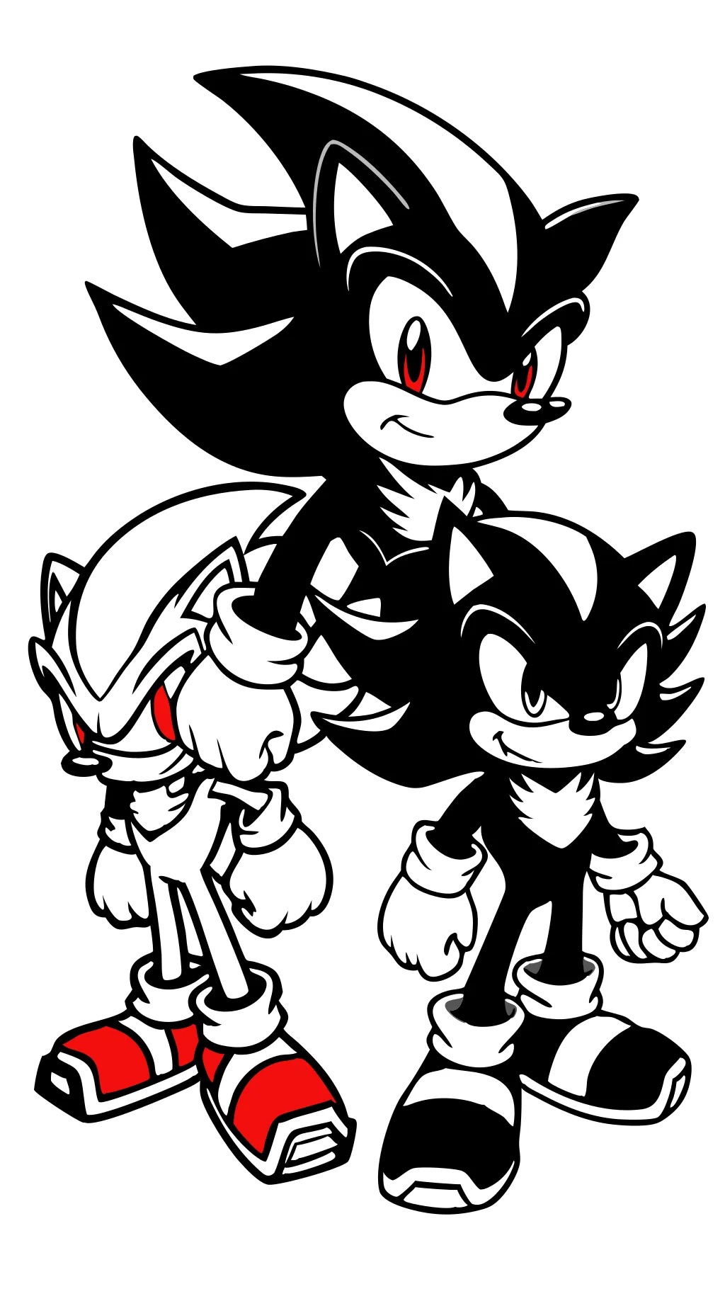 coloriages Sonic vs Shadow